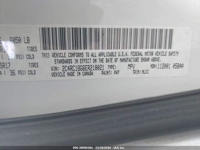 2C4RC1BG6ER218021 Chrysler Town & Country Touring