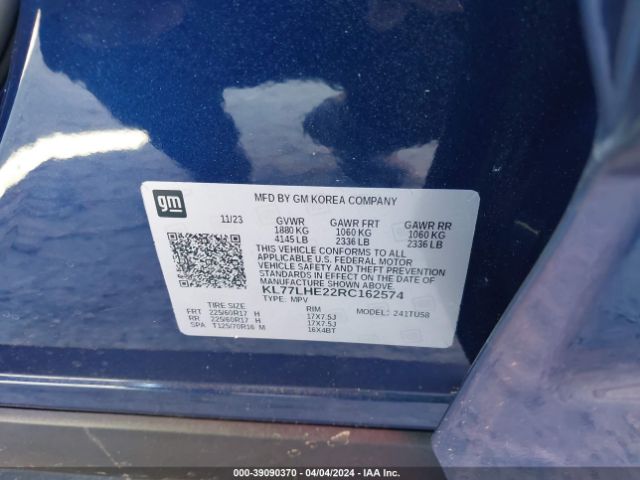 2024 CHEVROLET TRAX KL77LHE22RC162574 Photo 8