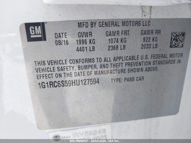 Chevrolet VOLT LT 2017 1G1RC6S59HU127594 Image 9