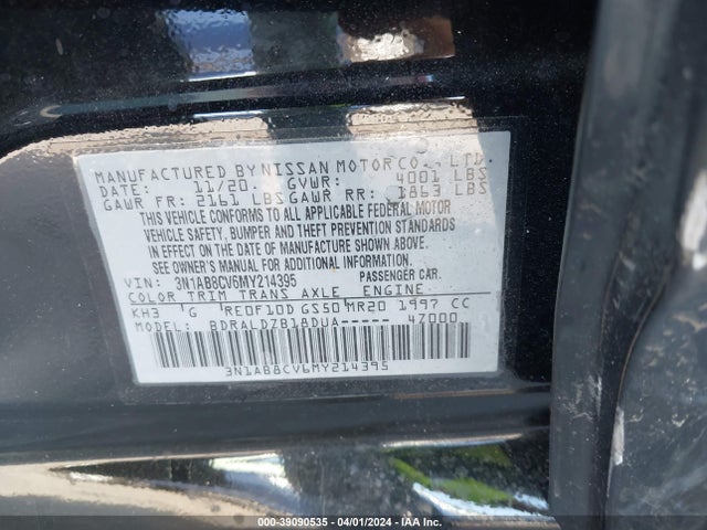 Nissan Sentra Sv Xtronic Cvt 2021 3N1AB8CV6MY214395 Image 9