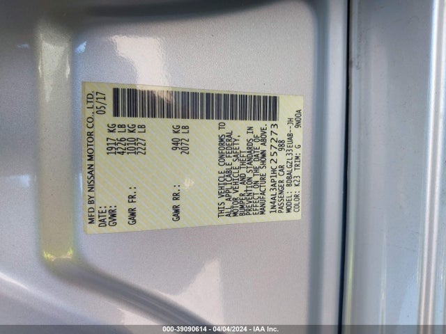 Nissan Altima 2.5 S 2017 1N4AL3AP1HC257273 Image 9