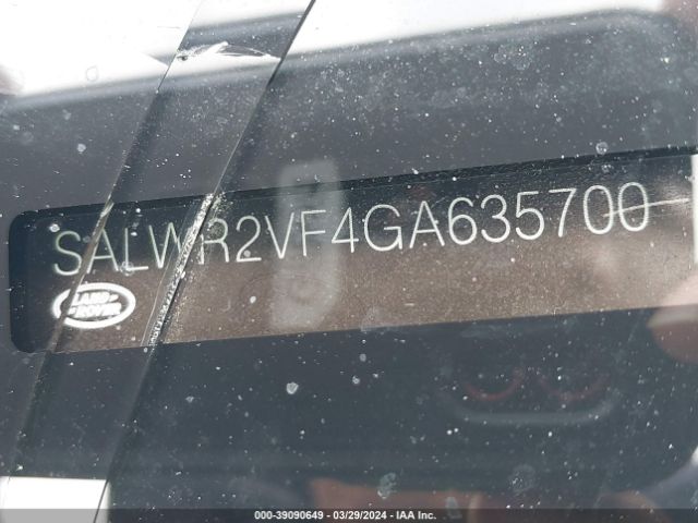 SALWR2VF4GA635700 Land Rover Range Rover Sport 3.0l V6 Supercharged Hse