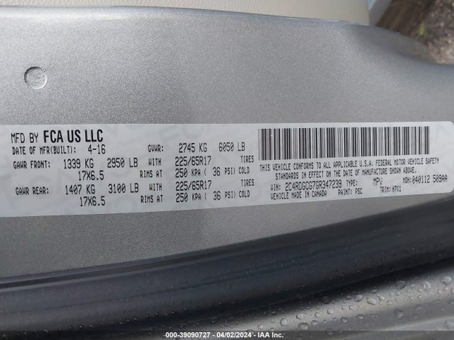 Dodge Grand Caravan Sxt 2016 2C4RDGCG7GR347239 Image 9