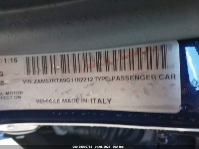 ZAM57RTA9G1182212 Maserati Ghibli S Q4
