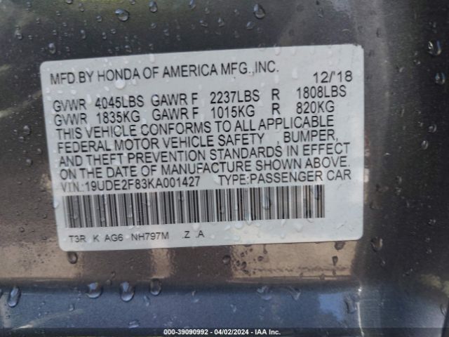 19UDE2F83KA001427 Acura Ilx Premium   A-spec Packages/technology   A-spec Packages