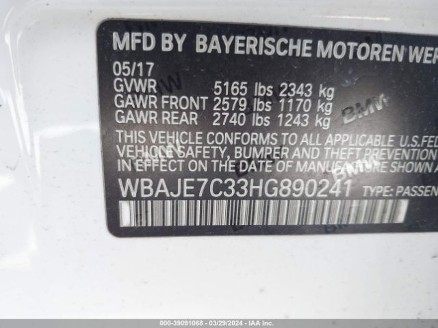 WBAJE7C33HG890241 BMW 540i Xdrive