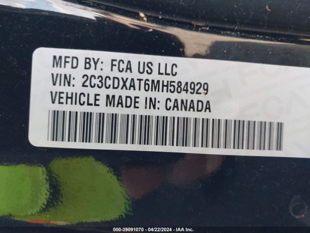 2C3CDXAT6MH584929 Dodge Charger Police Rwd