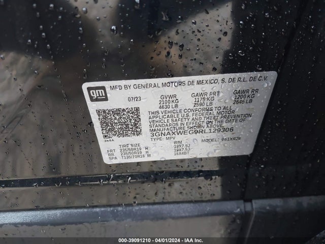 Chevrolet Equinox Awd Rs 2024 3GNAXWEG9RL129306 Image 9