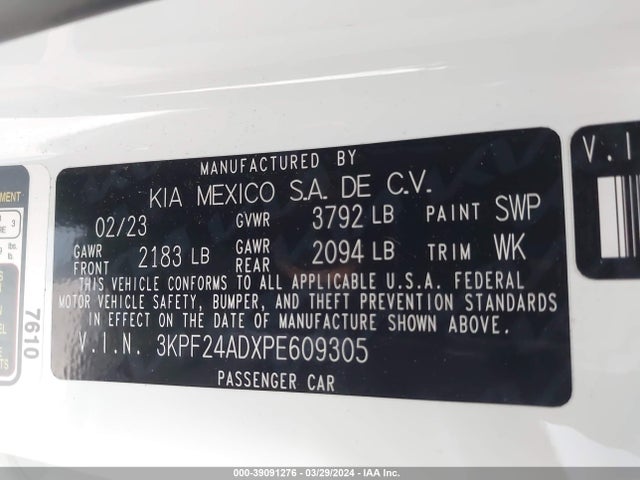 KIA Forte Lxs 2023 3KPF24ADXPE609305 Image 9