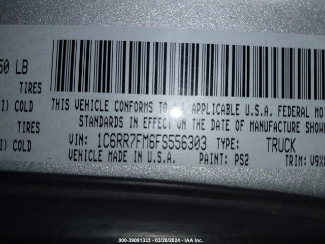 RAM 1500 Tradesman 2015 1C6RR7FM6FS556303 Image 9