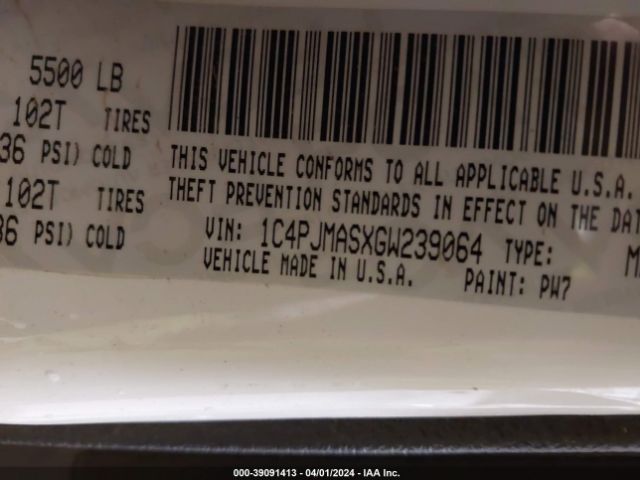 1C4PJMASXGW239064 Jeep Cherokee Sport