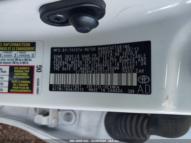 Toyota Corolla Le Plus 2014 2T1BURHE3EC013730 Image 9