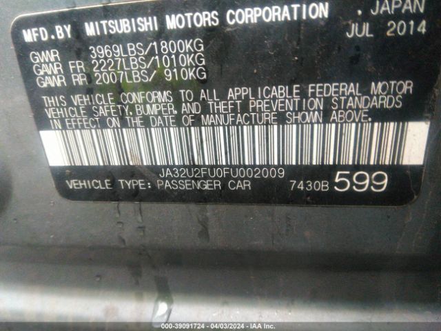 2015 MITSUBISHI LANCER JA32U2FU0FU002009 Photo 8