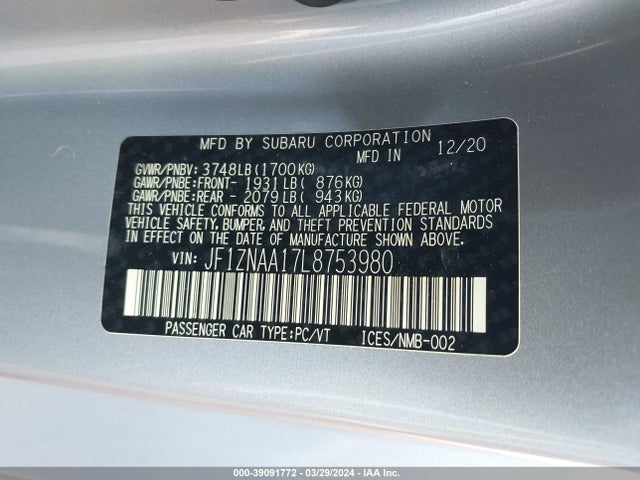 Toyota 86 2020 JF1ZNAA17L8753980 Image 9