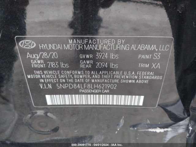 5NPD84LF8LH621902 Hyundai Elantra Value Edition