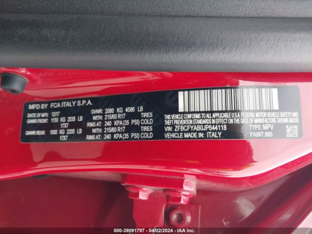 2018 FIAT 500X ZFBCFYAB0JP644118 Photo 8