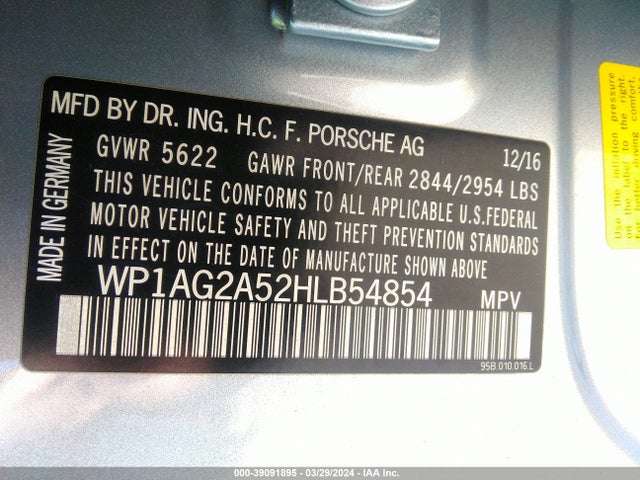 2017 PORSCHE MACAN WP1AG2A52HLB54854 Photo 8