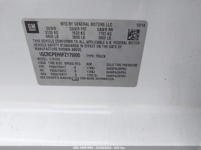 Chevrolet Silverado 2015 1GCRCPEH8FZ179995 Image 22