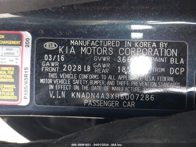 KIA RIO EX 2017 KNADN4A3XH6007286 Image 9