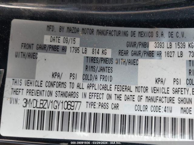 3MYDLBZV1GY106977 Scion IA