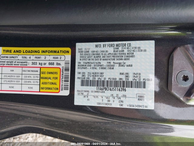Ford Mustang Gt Premium 2018 1FA6P8CF6J5116396 Image 9