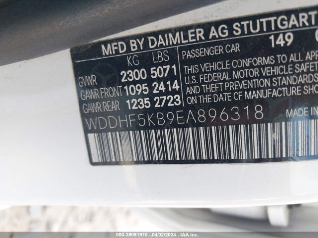 WDDHF5KB9EA896318 Mercedes-Benz E 350