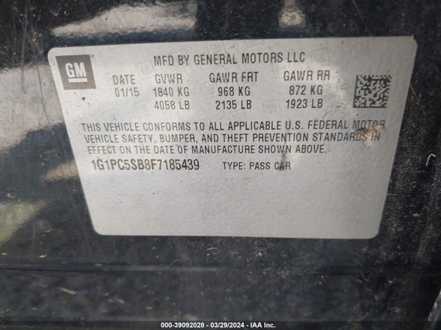 Chevrolet Cruze 1lt Auto 2015 1G1PC5SB8F7185439 Image 9