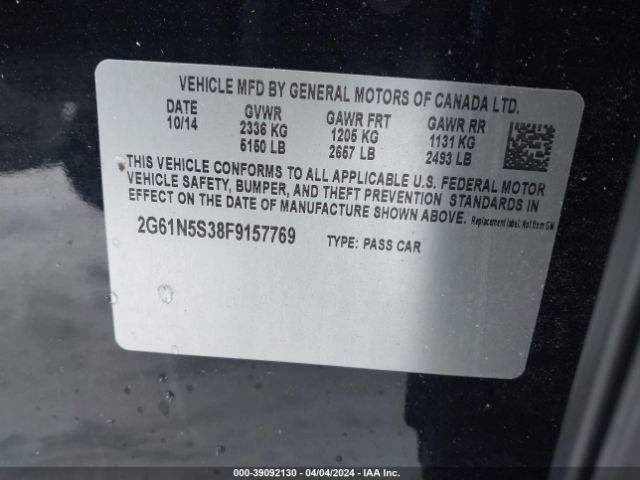 2G61N5S38F9157769 Cadillac XTS LUXURY