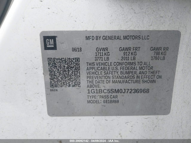 Chevrolet Cruze Ls Auto 2018 1G1BC5SM0J7236968 Image 9