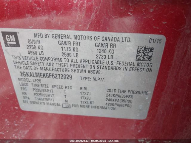 2GKALMEK6F6273929 GMC Terrain Sle-1