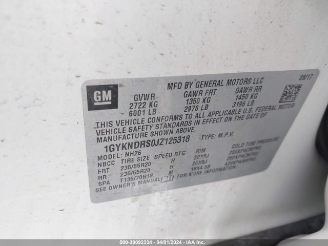 1GYKNDRS0JZ125318 Cadillac XT5 LUXURY