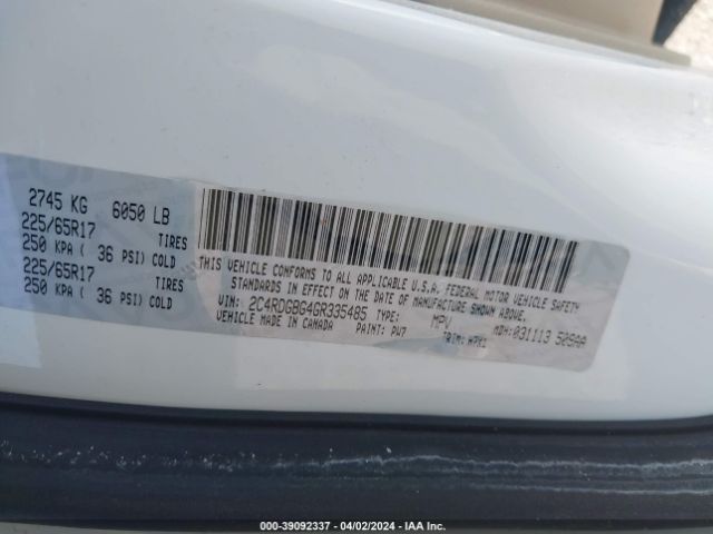 2C4RDGBG4GR335485 Dodge Grand Caravan American Value Pkg