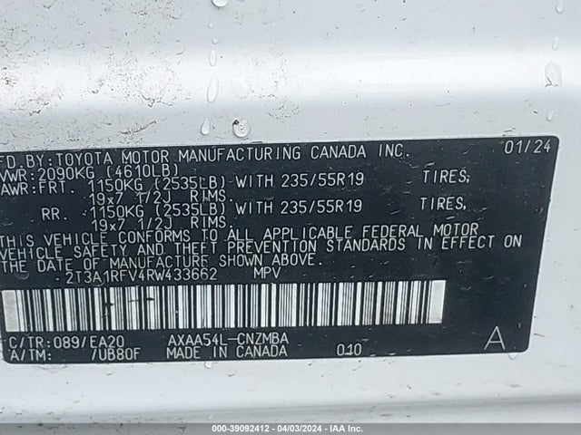 Toyota Rav4 Xle Premium 2024 2T3A1RFV4RW433662 Image 9