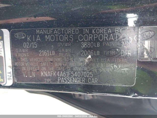 KIA FORTE LX 2015 KNAFK4A61F5407025 Image 9
