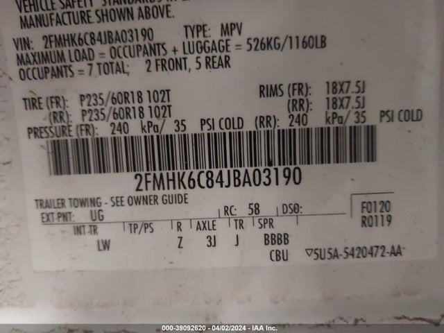 Ford FLEX SEL 2018 2FMHK6C84JBA03190 Image 9