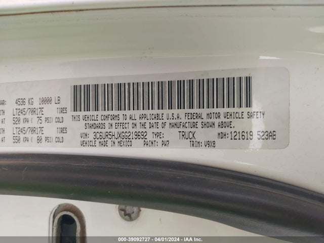 RAM 2500 Tradesman 2016 3C6UR5HJXGG219692 Image 9