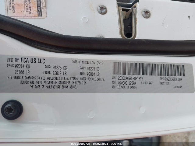 Chrysler 300 Limited 2015 2C3CCAAG6FH891815 Image 9