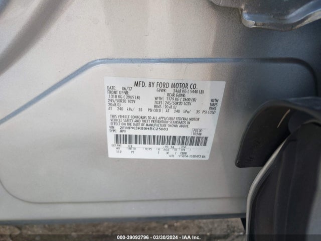 Ford Edge Titanium 2017 2FMPK3K89HBC25083 Image 9