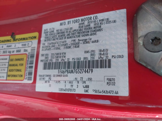 Ford Mustang V6 2016 1FA6P8AM7G5274479 Image 9