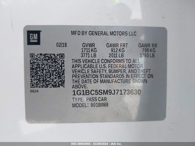 Chevrolet Cruze Ls Auto 2018 1G1BC5SM9J7173630 Image 9