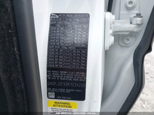 2019 JAGUAR E-PACE SADFJ2FX2K1Z34220 Photo 8