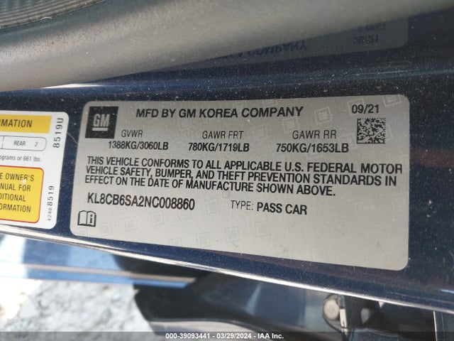 Chevrolet Spark Fwd Ls Automatic 2022 KL8CB6SA2NC008860 Image 9