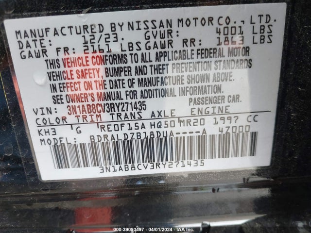 Nissan Sentra Sv Xtronic Cvt 2024 3N1AB8CV3RY271435 Image 9