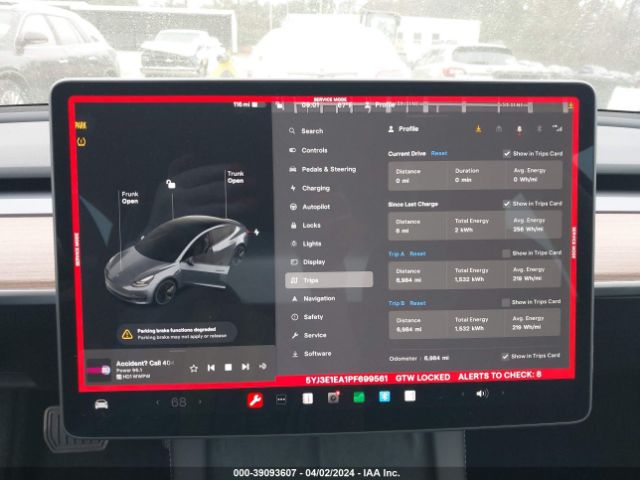 5YJ3E1EA1PF699561 Tesla Model 3 Rear-wheel Drive