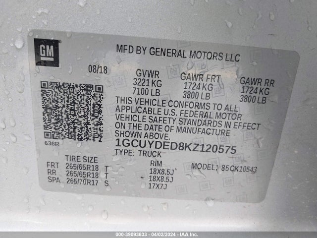 Chevrolet Silverado 1500 Lt 2019 1GCUYDED8KZ120575 Image 9