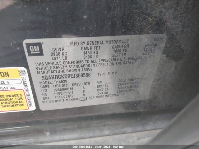 5GAKRCKD8EJ359566 Buick Enclave Premium