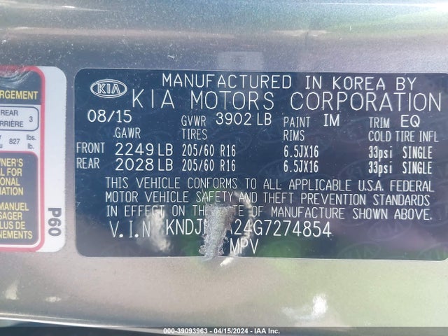 KIA Soul 2016 KNDJN2A24G7274854 Image 9