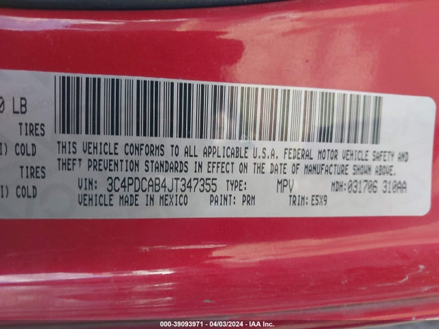 Dodge JOURNEY SE 2018 3C4PDCAB4JT347355 Image 9