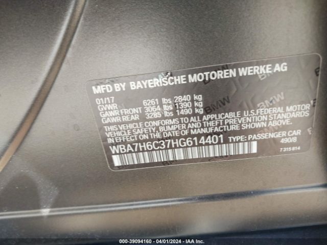 2017 BMW M760I WBA7H6C37HG614401 Photo 8