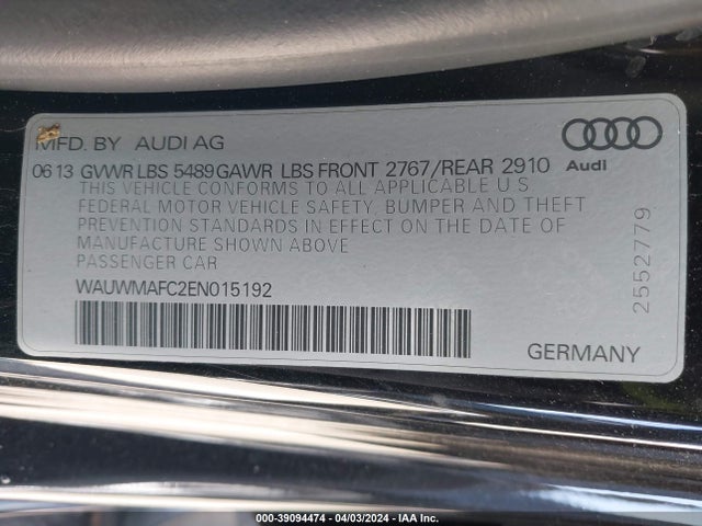 Audi A7 3.0 Tdi Premium Plus 2014 WAUWMAFC2EN015192 Image 9